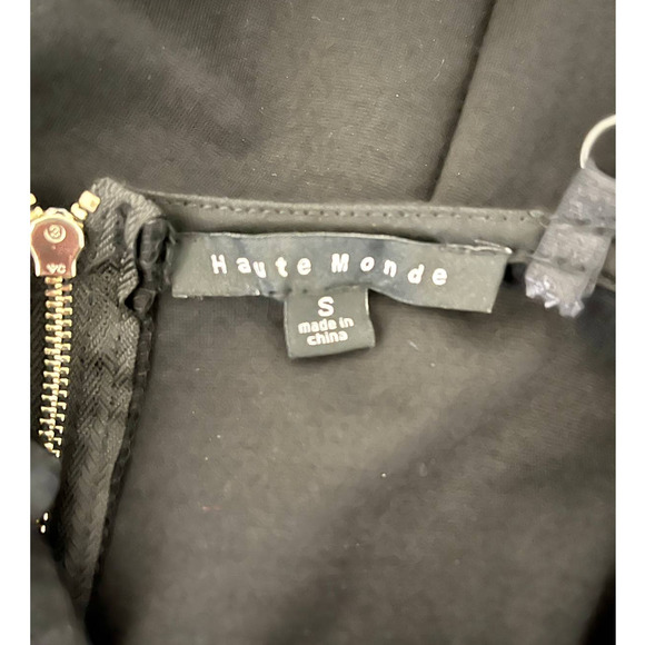 Haute Monde Embroider Embellished Black Dress, Size S - Picture 4 of 7